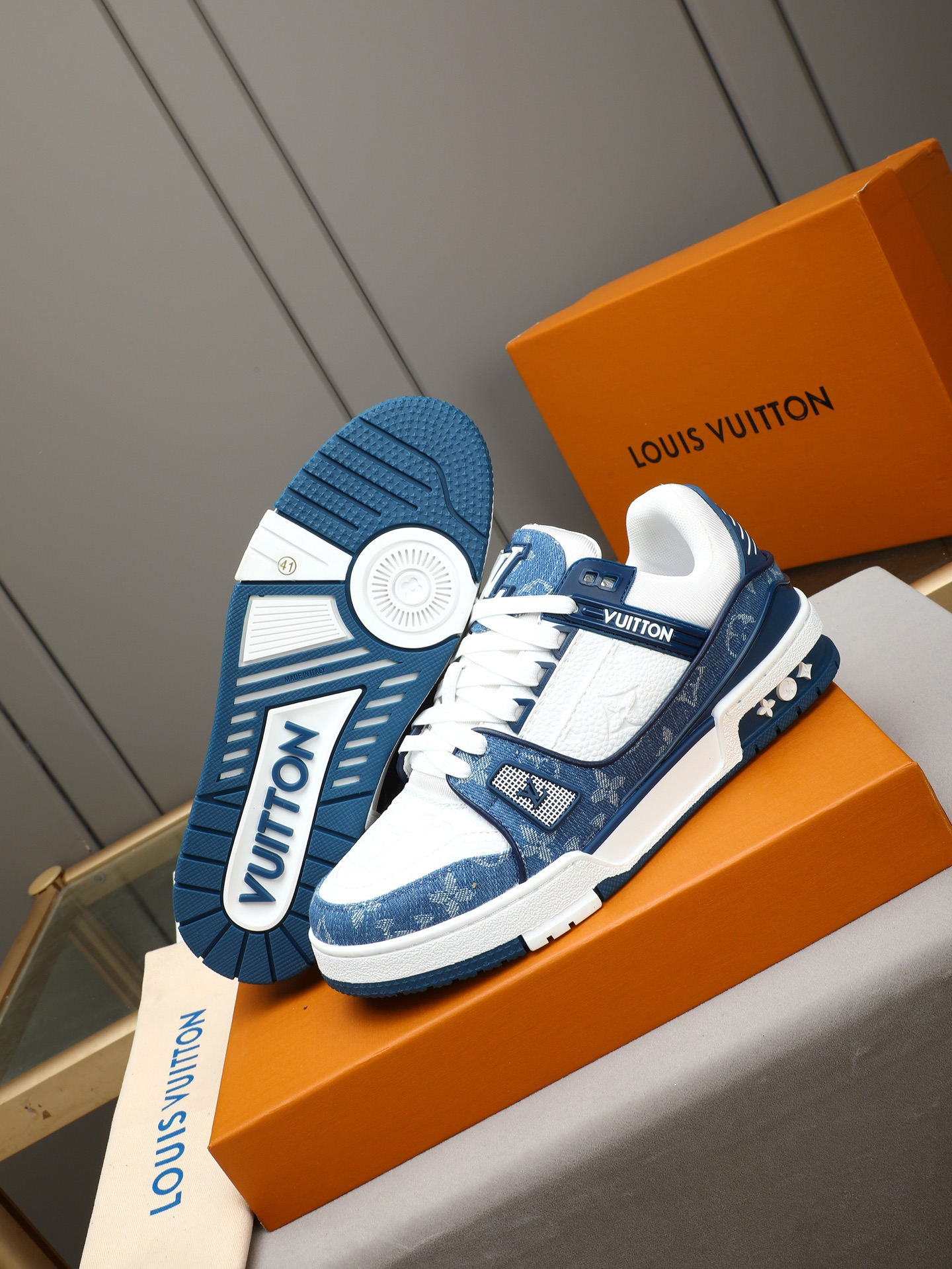 LV Trainer Blue Denim